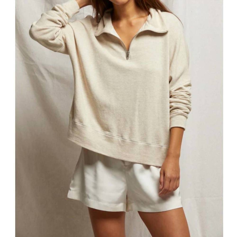 perfectwhitetee Cream Quarter-Zip Sweatshirt